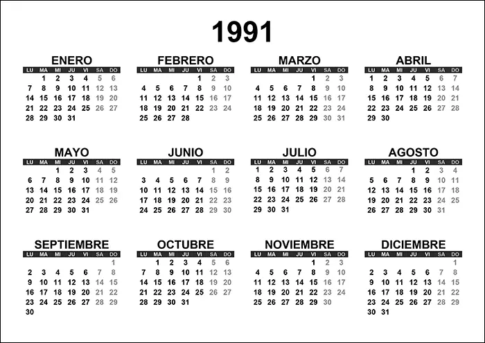 Calendario 1991 calendario-1991