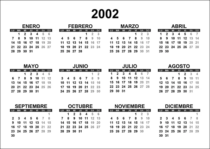 Calendario 2002 Freevector ru