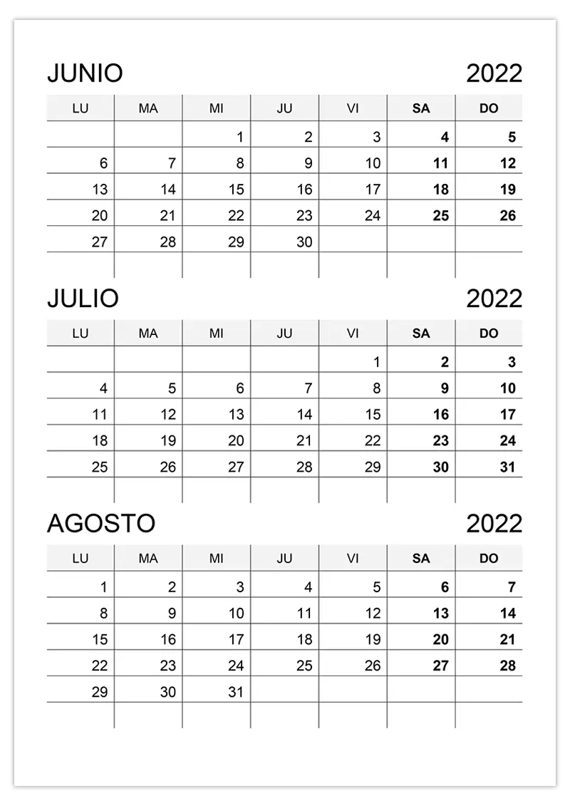 calendario-junio-julio-agosto-2022