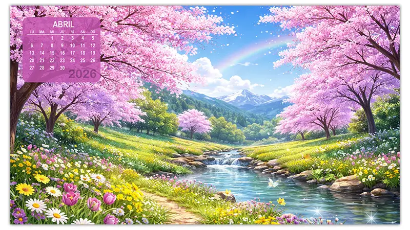 Fondos de Pantalla para Abril 2026: Calendarios Full HD Gratuitos (1920×1080) Fondos de Pantalla para Abril 2026 Calendarios Full HD Gratuitos